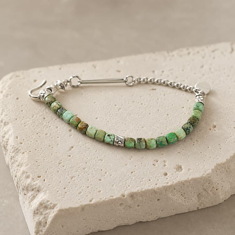 Tiger Eye, African Turquoise, and Stackable Bead Bracelet image 1