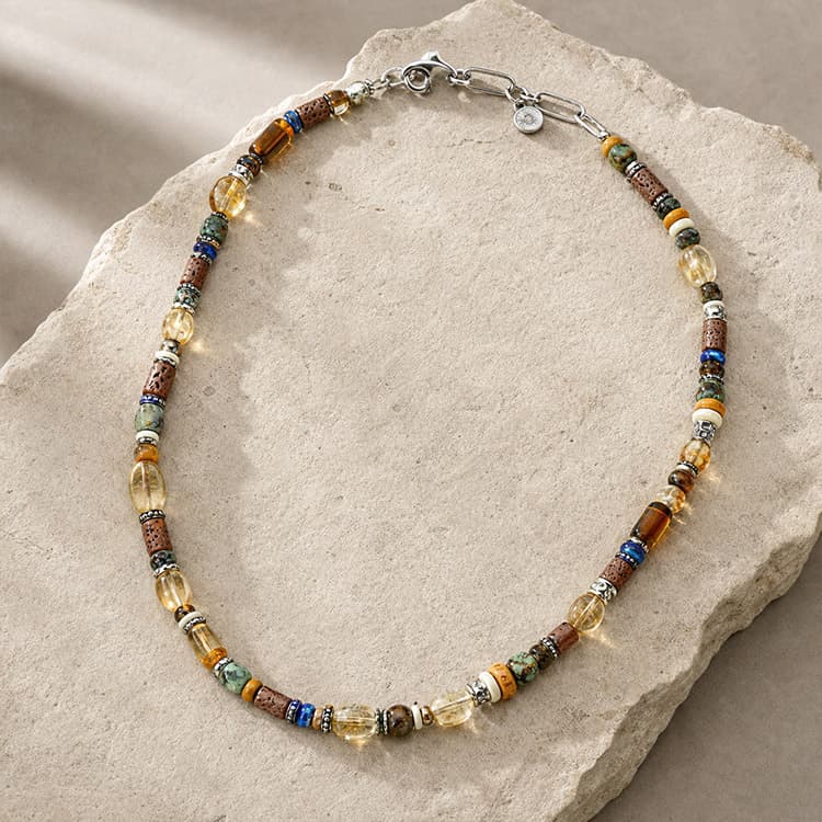 Natural Gemstone Vintage Bead Necklace image 1